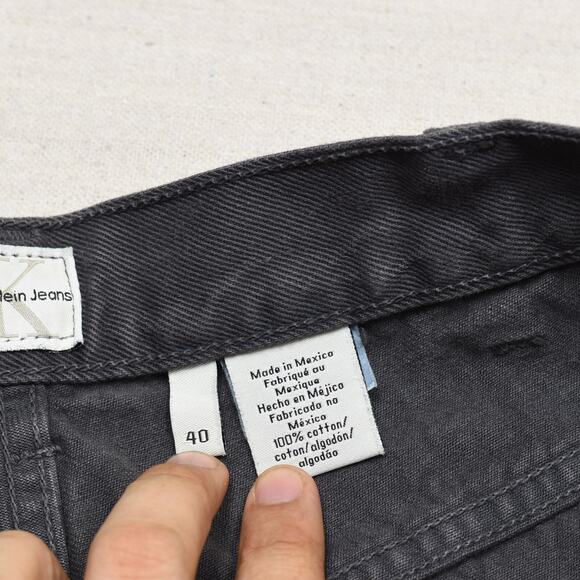 Calvin Klein Men's Skinny Jeans Zip Solid 100% Cotton Gray Size 40x32 Vintage - Picture 7 of 8